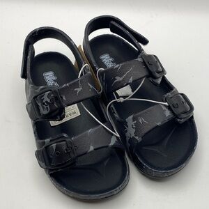 Stylish Kids Black and Gray Sandals with Buckle Straps
705